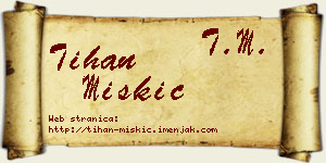 Tihan Miškić vizit kartica